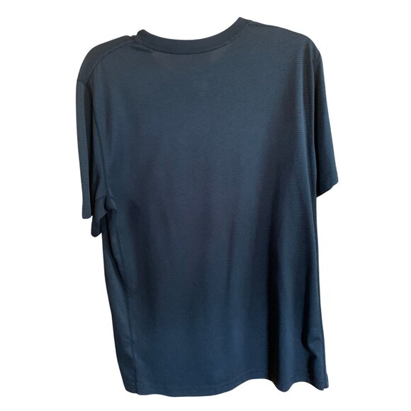 Nike Dri-Fit Mens Black Striped Short Sleeve Athletic Shirt L - Picture 3 of 7